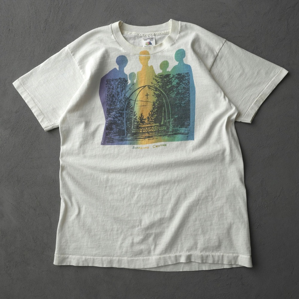 Vintage 90s Fruit of the Loom White T-shirt Medium Sorrento Centre Graphic